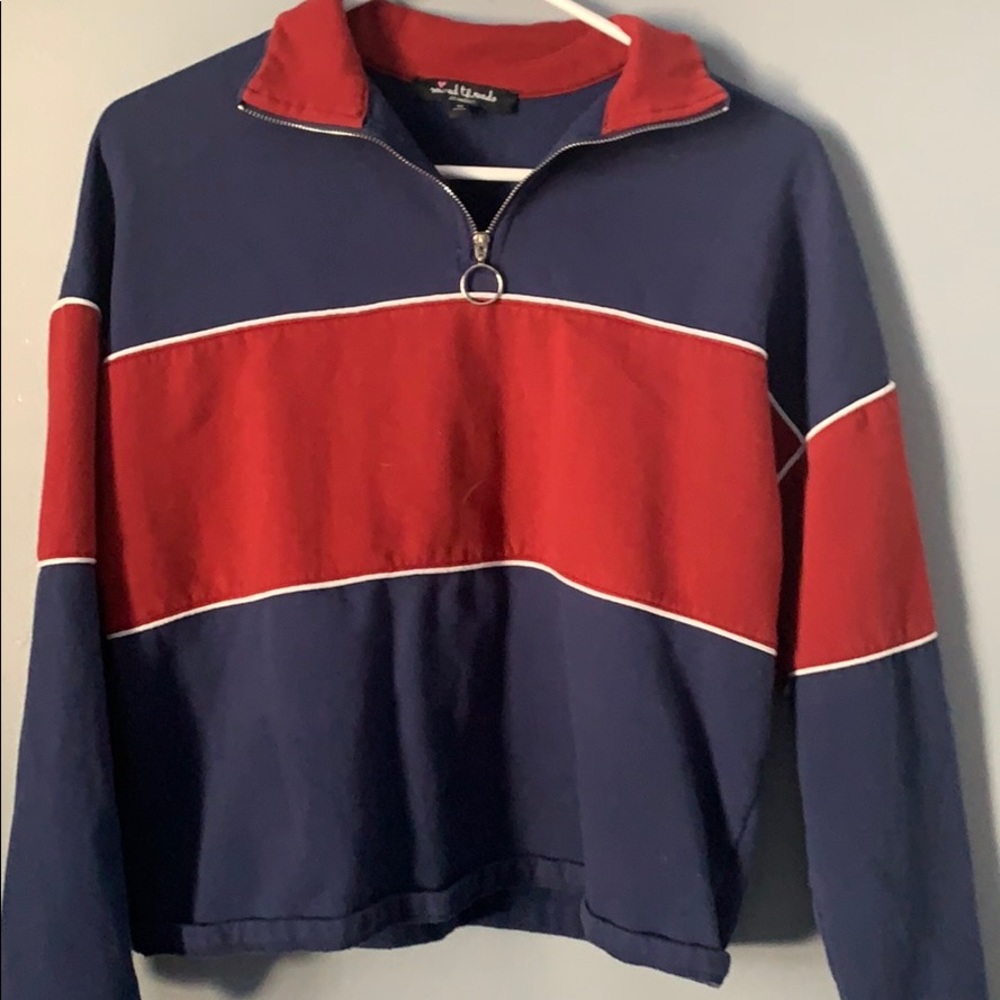Half Zip Up Blue/Red